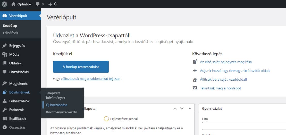 Wordpress integráció